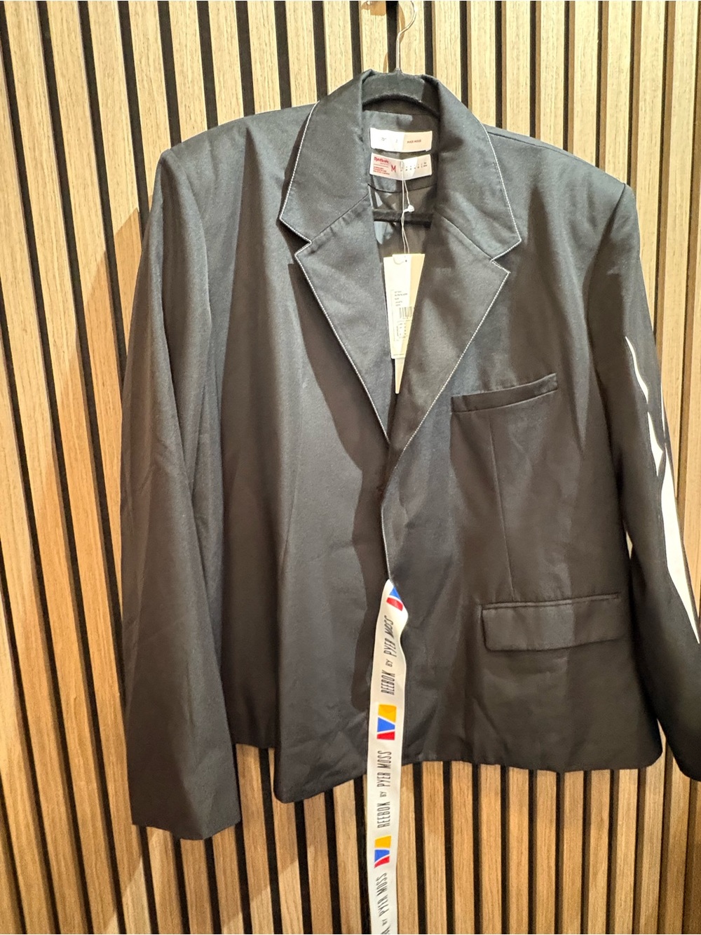 Pyer Moss x Reebok Black Tailored Notch-Lapel Sport Coat